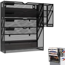 Soporte magnético para archivos, organizador magnético de archivos para montaje en pared, organizador de correo colgante de 5 niveles, soporte para ca