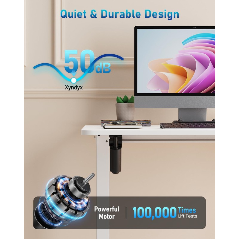 Xyndyx Small Height Adjustable Electric Standing Desk, 31.5" x 23.6"