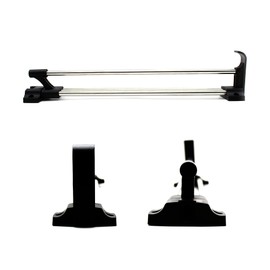 DOJA Barcelona | Extendable Clothes Hanger, Sturdy Extendable Clothes Rail, Pack of 2, 350 mm, Made of Steel, Plastic, Wardrobe Organiser for Bedroom Closet, Extendable Wardrobe