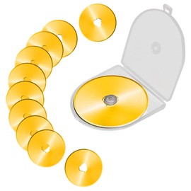 Titanium Rotary Cutter Blades 60mm 10 Pack Spare Replacement Blades with Improved Sharpness, Ideal for Quilting Scrapbooking Sewing Arts Crafts