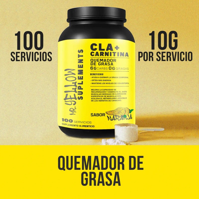 Mr Yellow Supplements Cla + Carnitina 100servs 1kg Sabores Naranja
