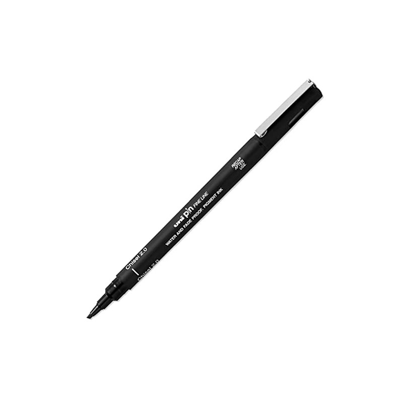 Uni Pin Fineliner Drawing Pens - Chisel Nibs - Black