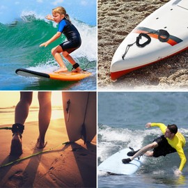 Leliafleury Black Surfboard Leash, Surf SUP Board Leash, TPU Coiled Sup Leash, Paddle Board Ankle Strap for All Water Sport Surfboard