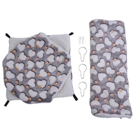 ZONADAH Small Pet Cage Hanging Hammock Tunnel Hamster Hammock Tunnel Mats Bed Set Warm Soft Mat Small Animals Hideout Bed for Squirrel Ferret Rat Chincilla Guinea Pig