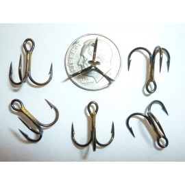 VMC (25) VMC SHORT-SHANK 1X TREBLE HOOKS (SIZE 8) BRONZE (9651BZ) BULK 9651