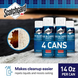 Scotchgard Rug & Carpet Protector Spray, 14 oz (Pack of 4) – Blocks Stains & Resists Soiling, Fabric Stain Protector for Carpets & Rugs, Easy Cleanup, Ideal for High-Traffic Areas