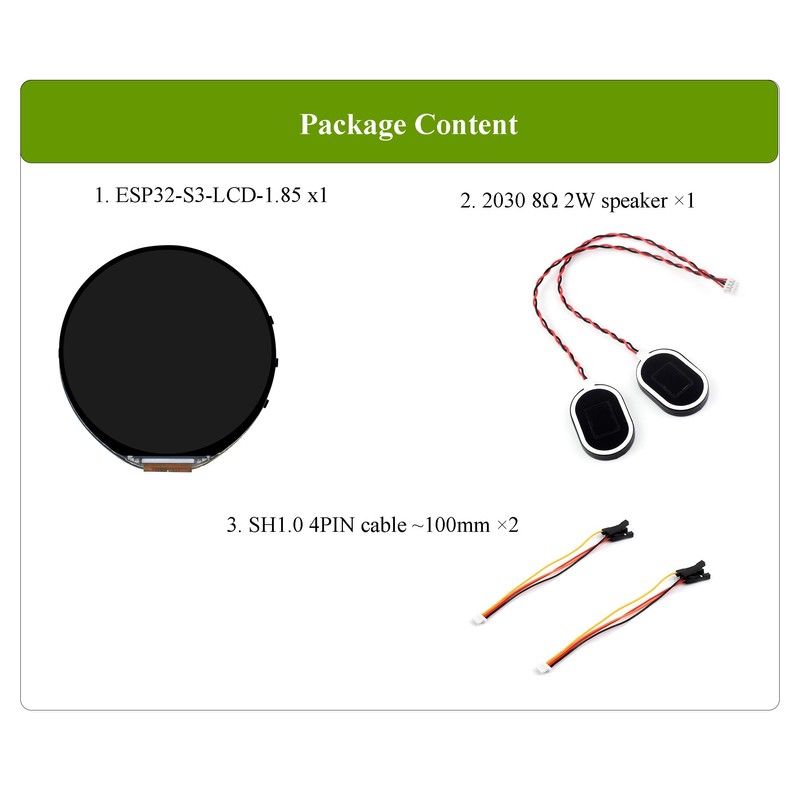 ESP32-S3 1.85inch Round Display Development Board, 360×360 IPS LCD, Dual-Core
