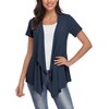 Exchic Women's Open Front Cardigan Irregular Hem Short Sleeve Outfits
