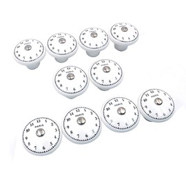 Namvo Set of 10 x The Time Ceramic Door Knobs Vintage Shabby Chic Antique Cupboard Door Handles Arabic Numerals
