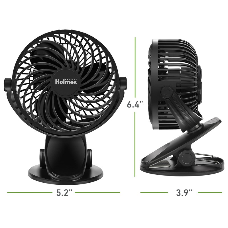 Holmes 4” On-The-Go Personal Fan with Clip – 3 Speed