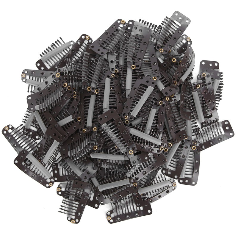 100pcs 10 Teeth Wig Clip Stainless Steel DIY Hairpiece Snap