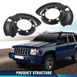 PIT66 Brake Dust Shield Front Left and Right Compatible with Jeep Cherokee XJ 1984-2001/Fit Jeep Wrangler 1987-2006/Fit Jeep Grand Cherokee 1993-1998 52005476, 52005477