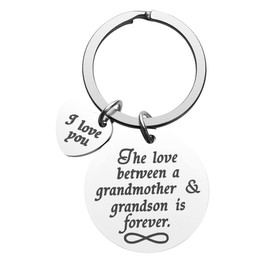 Grandmother Grandson Keychain Gifts from Grandma Nana Grandmother Birthday Christmas Mothers Day Gifts from Grandson, Graduation Gifts for Grandson from Grandma Granny