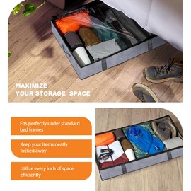 Under Bed Storage Containers 75L, 3 Pack Large Capacity Foldable Storage Bags with Window, Nonwovens, Perfect for Blankets, Clothes, Shoes, Sturdy & Humid-Proof Fabric Organizers