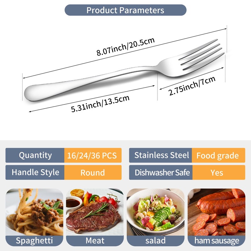 Dinner Forks, Stainless Steel Flatware Dinner Forks