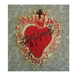 Generic Sacred Heart Church Jesus Christian Catholic Iron On Embroidered Patch - Applique Iron on Patch - Patch - 1 Piece