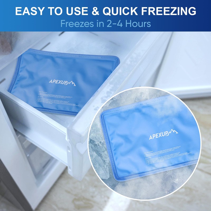APEXUP Gel Ice Packs for Injuries Reusable, Flexible Double Sided