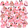 Honoson 36 Pcs Christmas Pink Rubber Ducks Bath Toy Rubber
