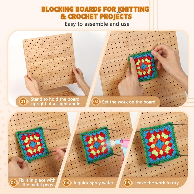 Aeelike Crochet Blocking Board Large, Blocking Board for Crochet 11
