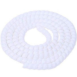 TINTON LIFE 6.5FT 30mm(1.18in) polypropylene Spiral Wire Tube Pipe Cable Sleeve Protector, White