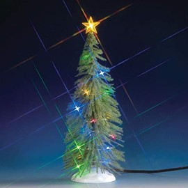 Lemax Village Collection Chasing Multi Light Spruce Tree Large B/O 74265