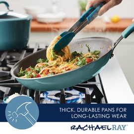 Rachael Ray Cook + Create Nonstick Frying Pan/Skillet, 12.5 Inch, Agave Blue