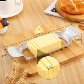 Butter Slicer, Stainless Steel Cheese Cutter Butter Slicer Parts With Ergonomic Handle, Kitchen Food Tool Butter Cutter Wire Cheese Slicer Cutting Cheese, Butter, Eggs, Fruit