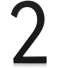 Modern House Number, Self Adhesive Unique Mailboxes for Outside 5 Inch for Apartment Door Farmhouse Office Hotel, Address Numbers and Letters, Frosted Matte Black Acrylic House Number 2