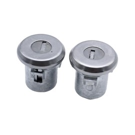 YUCHENSHLP 1 Pair Car Door Lock Cylinder Set with Keys Silver Colour Fits for Chevy GMC Truck SUV Replace# 5070006