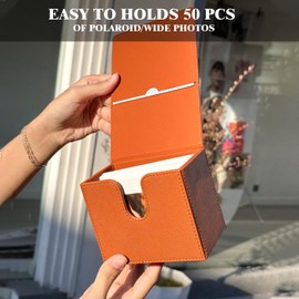 WOGOZAN Picture Holder Case for Fuji Instax Wide/Wide 400/300/210/Polaroid I-Type/Now/OneStep/I-Type Instant Camera Films Horizontal Photo Pouch Protection Case Can Hold 50+ Films (Only One) - Brown