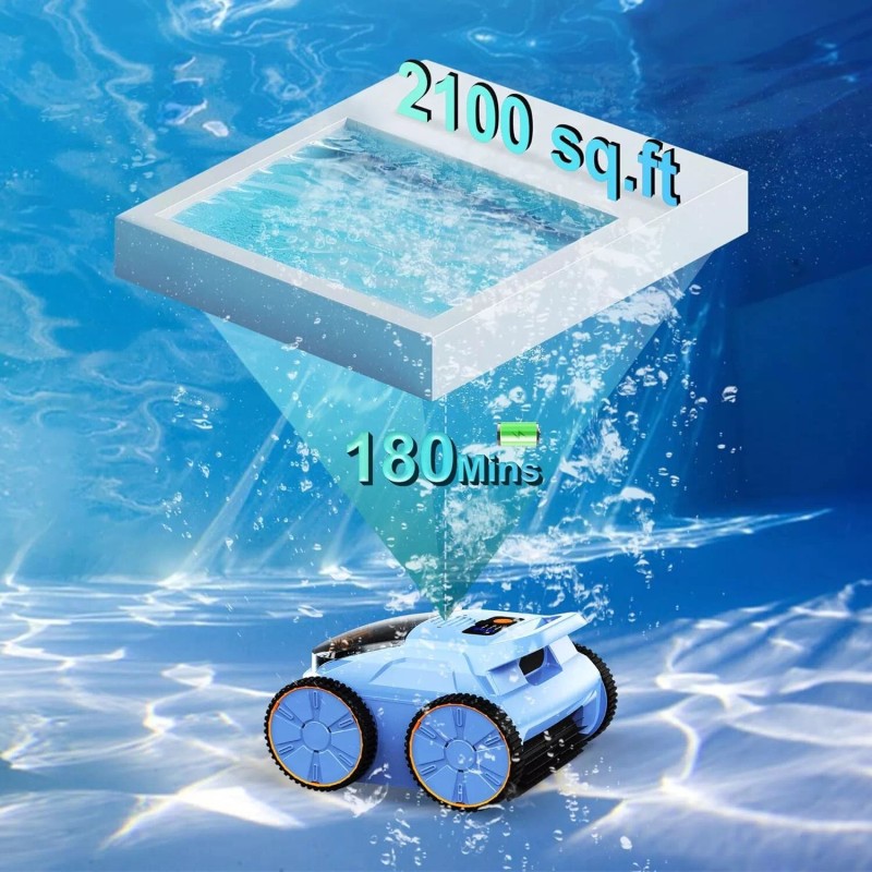 Seauto Cordless Pool Vacuum Roboric Automatic Pool Cleaner Wall and