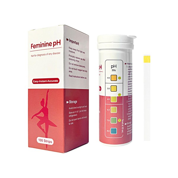Homcoice Vaginal pH Test Strips (100 Strips) Female pH Test