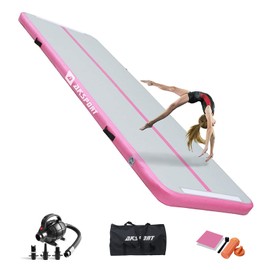 Air Mat Tumble Track Gymnastics Tumbling Mat Inflatable Mats with Electric Air Pump for Home Use/Tumble/Gym/Training/Cheerleading/Parkour/Beach/Park/Water 3.3/10/13.12/16.4/20/23-39ft (Pink, 13.12)