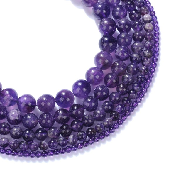 14MM Natural Amethyst Beads Round Smooth Purple Quartz Beads for