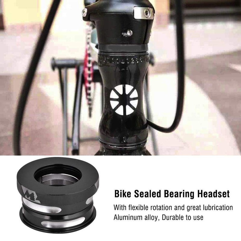 Dilwe Bicycle Bearing Headset, Headset 44 mm Handlebar Riser Adapter