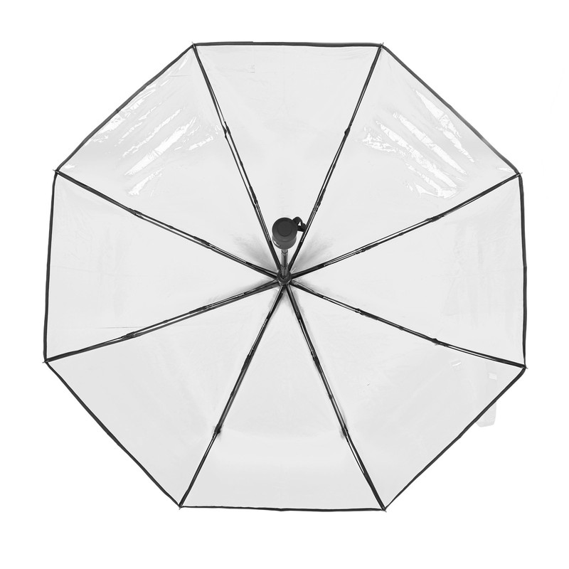 Compact Umbrella Black Transparent Automatic Design Sturdy Structure Travel Umbrella
