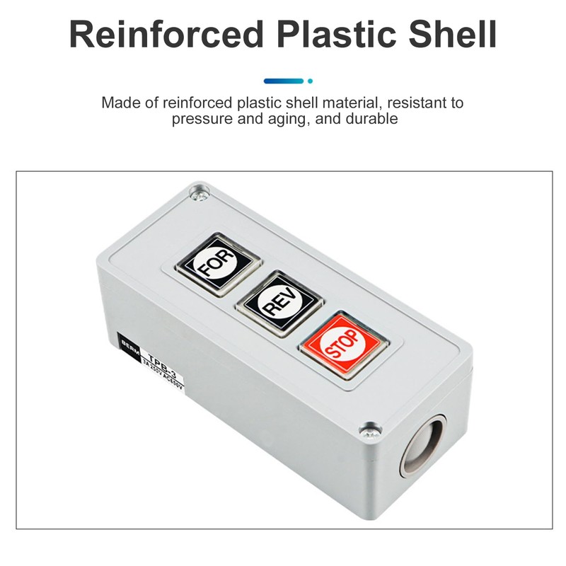 Fielect Forward Reverse Stop Momentary Push Button Control Switch Box
