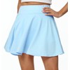 Sinono Minifalda plisada básica elástica sólida acampanada casual, Azul (Sky