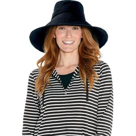 Coolibar UPF 50+ Women's Brittany Beach Hat - Sun Protective (One Size- Black)