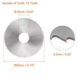 sourcing map 72 Teeth Circular Saw Blade 63 mm 2-1/2 Inch Diameter 0.5 mm Thick