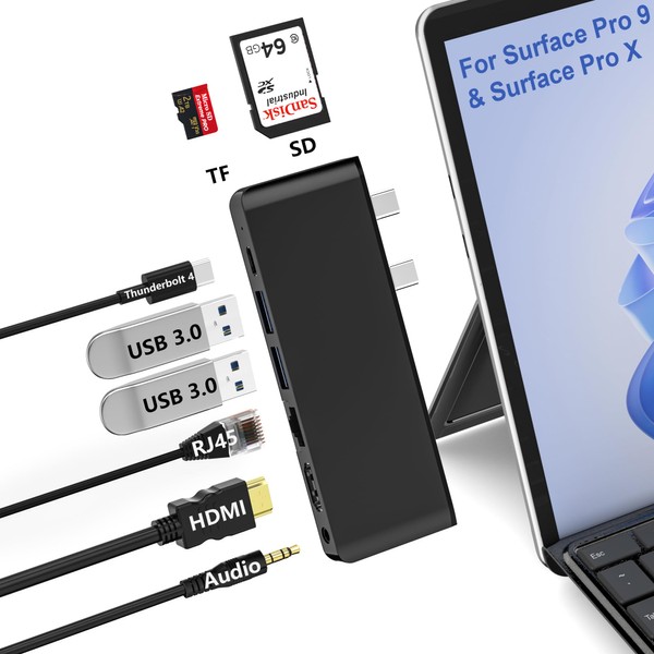 Surface Pro 9 Hub Docking Station - with 4K HDMI,
