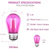 GUILEDUO 15 Pack S14 LED Pink String Light Bulbs, Shatterproof