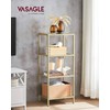VASAGLE Bookcase, 4-Tier Bookshelf, Slim Shelving Unit for Bedroom, Bathroom,