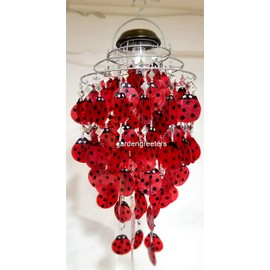 Solar Ladybug Capiz Shell Windchimes/Chandelier Ladybug Capiz Chimes Solar lantern