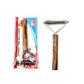 CYNAMED Pet Grooming Tool - Undercoat Rake for Cats & Dogs - Premium Trimmer Coat King Blade - Safe Dematting Comb for Easy Mats & Tangles Removing - No More Nasty Shedding and Flying Hair (20 Blade)