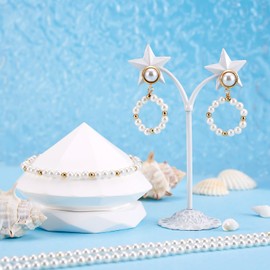 FASHEWELRY 87Pcs White Freshwater Pearl Beads for Jewelry Making 4mm Natural Genuine Baroque Round Pearl Loose Bead for DIY Bracelet Necklace Wedding Beading Crafts