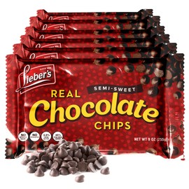 Lieber’s Vegan Semi-Sweet Real Chocolate Chips, 9 oz – Gluten Free, Dairy Free, Kosher Parve, Low Calorie Chocolate Chips for Baking (9 Oz Pack Of 6)