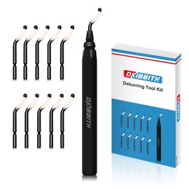 DKIBBITH Deburring Tool Set 11 Pieces of High Speed Steel Rotary Burr Removal Blades, Ideal for Deburring Tool,1 Black Handle