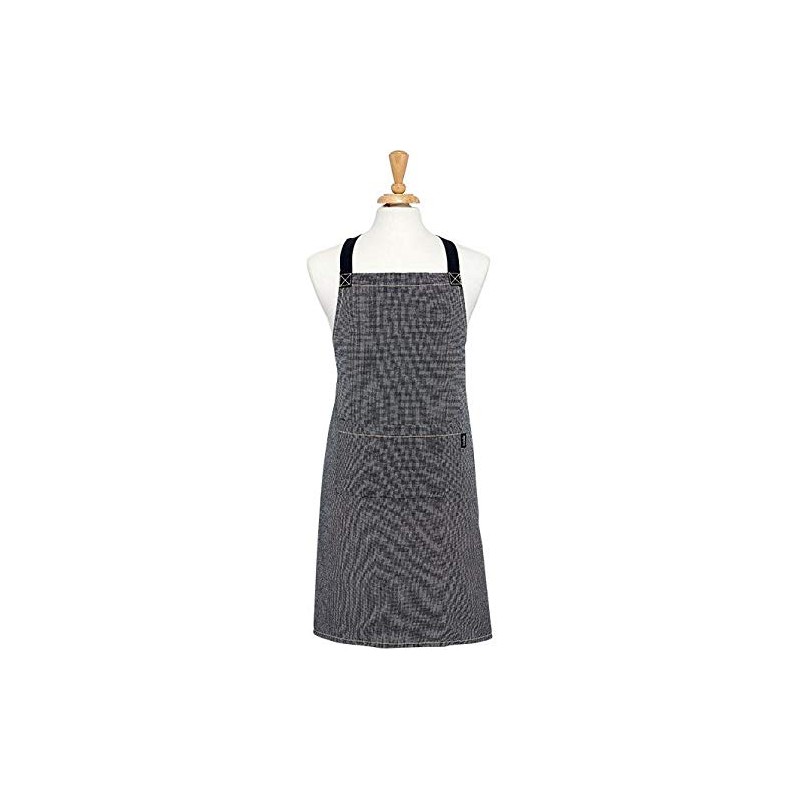 Ladelle Eco Check Apron, Anthracite, gray