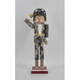 TX USA Corporation 14" Holiday Mantel Display Army Soldier in Fatigues Christmas Nutcracker Figurine
